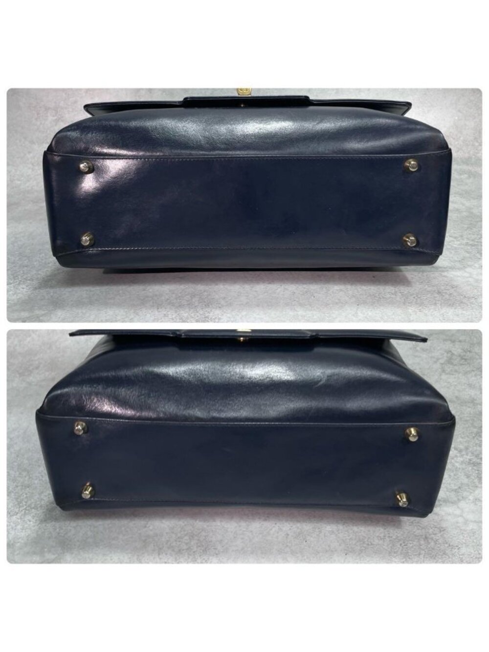 Gucci Handbag Turnlock Navy Gold Leather - Picture 8 of 10